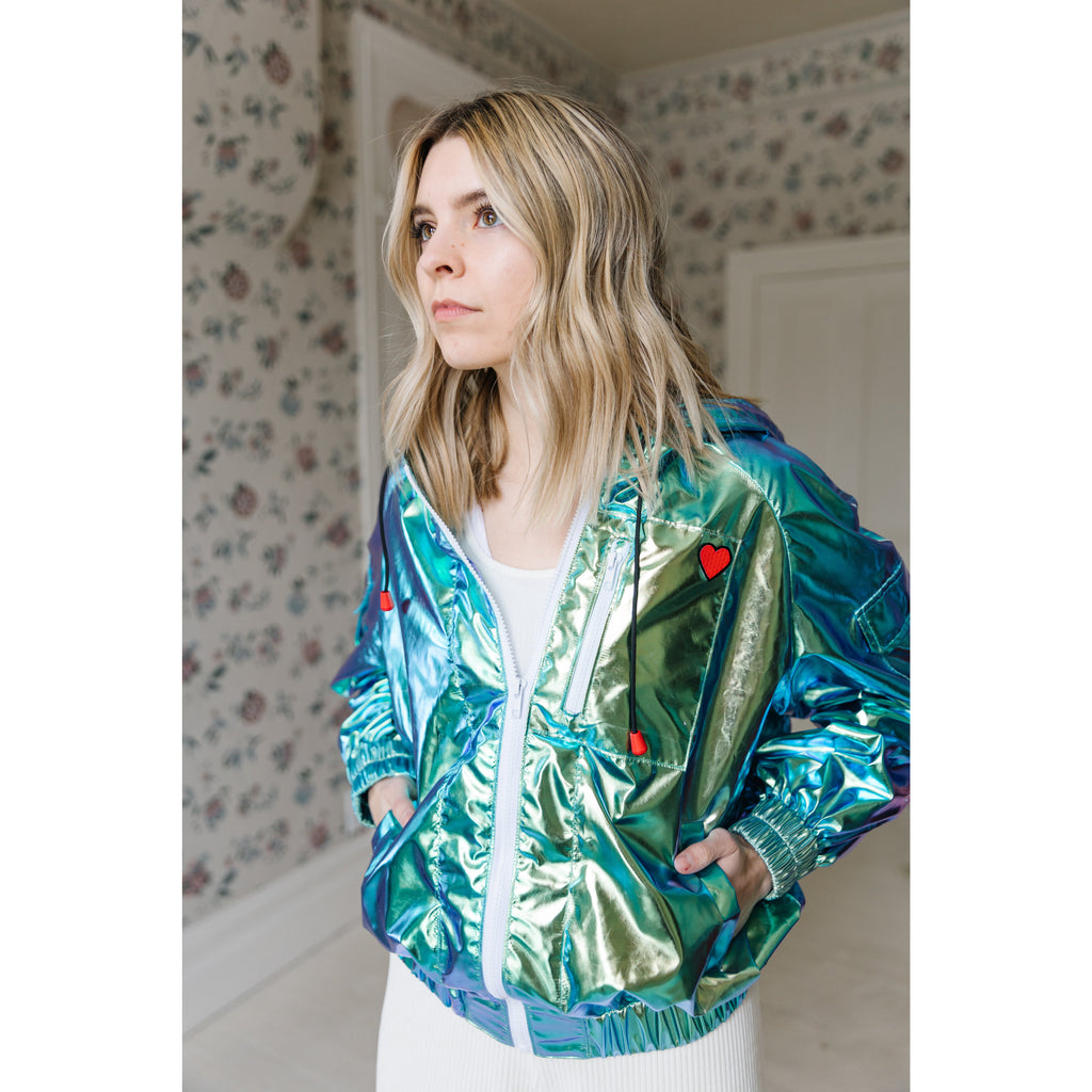 Iridescent Mint Julep Bomber Jacket – Anna Rewick