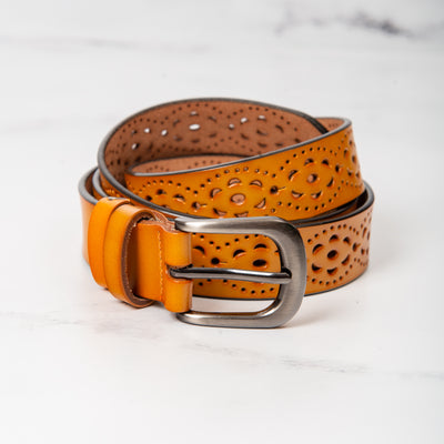 Luxurious Lace Pattern Leather Belt - Unmatched Softness and Style
