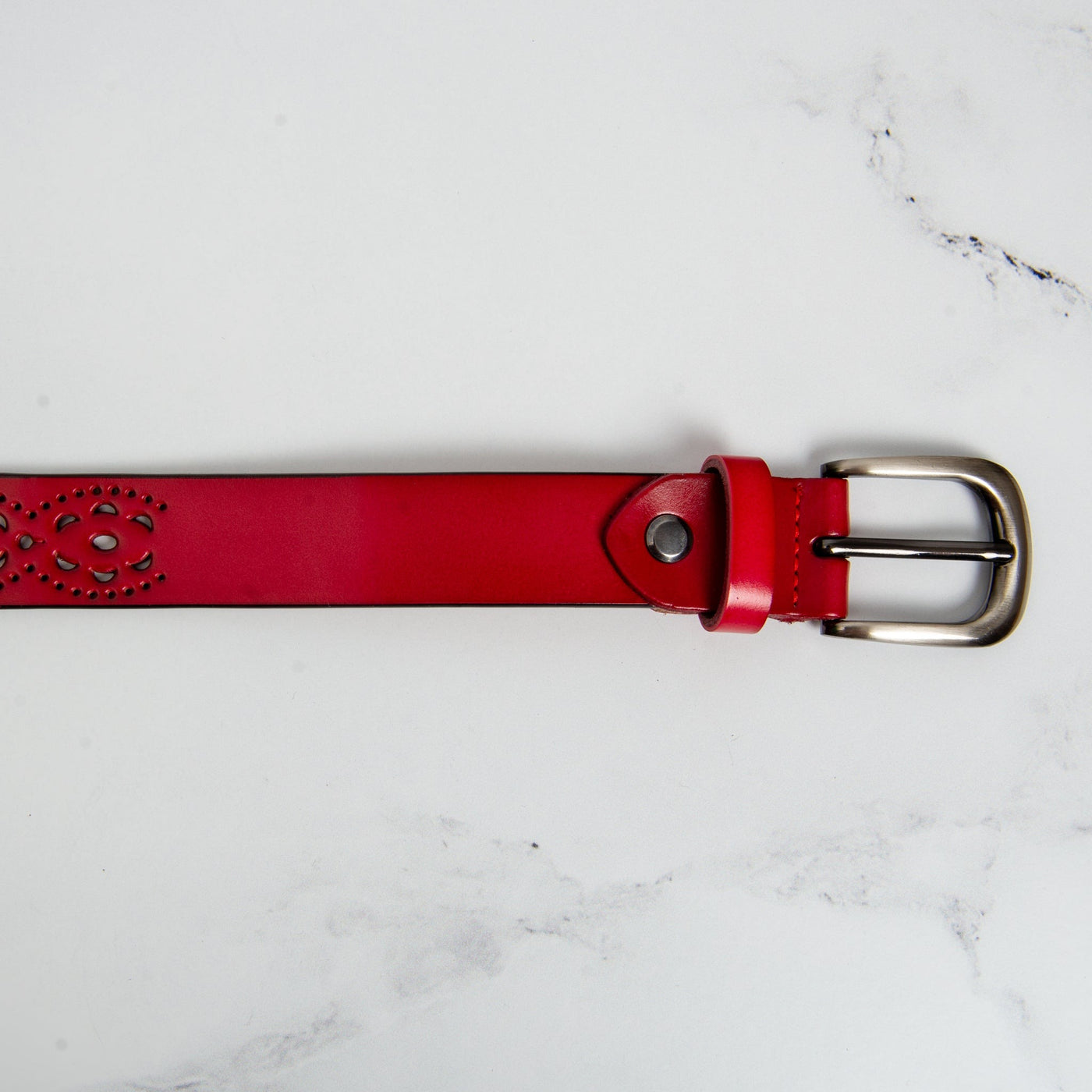 High Quality Red Leather Belt