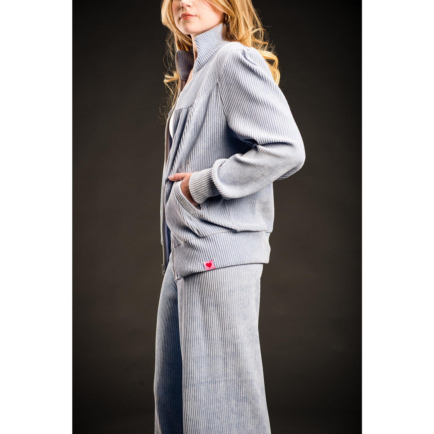 Vintage-Inspired Hayden Rib Knit Velour Track Suit by Anna Rewick
