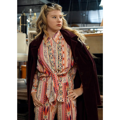 Iconic Print Rayon Oversize Button-Down - Effortlessly Chic and Versatile"
