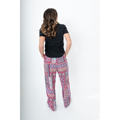 Boho Patchwork Print Cotton Lounge Pants - Stylish, Comfortable, and Perfect for Poolside and Everyday Wear